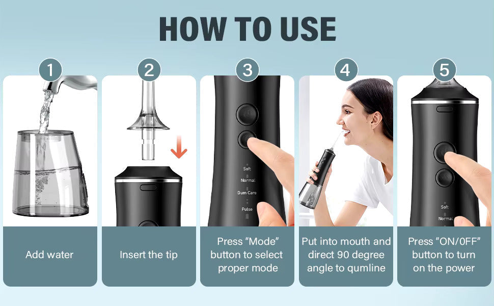 Nettoyage dentaire hydropulseur